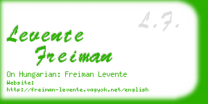 levente freiman business card
